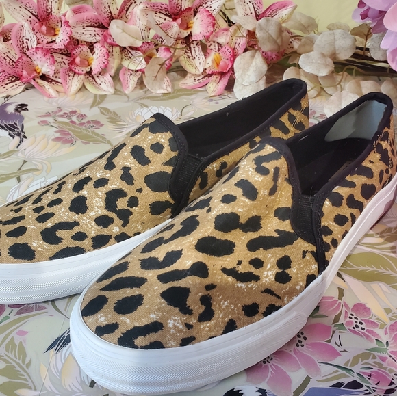 Keds Double Decker Leopard Canvas Slip-on - Picture 2 of 5